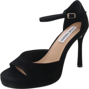 Steve Madden Womens Ester Buckle Faux Suede Ankle Strap