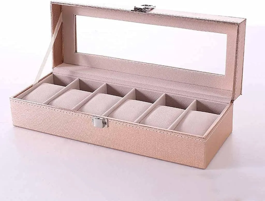 Storage Box Watch Storage Special Case for Women Female Girl Friend Wrist Watches Box Storage Collect Pink Pu Leather Storage Box Jewelry Boxes