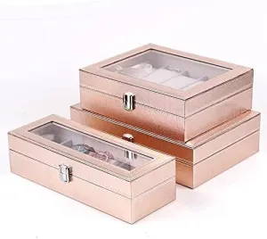 Storage Box Watch Storage Special Case for Women Female Girl Friend Wrist Watches Box Storage Collect Pink Pu Leather Storage Box Jewelry Boxes