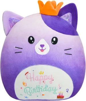 Stuffed Animal Cat Plush Toys 14 Inch Soft Plushies Pillow Cute Gradient Purple Plushies Room Decoration Birthday Gifts for Kids Toddlers Girls and Boys (Large Cat)