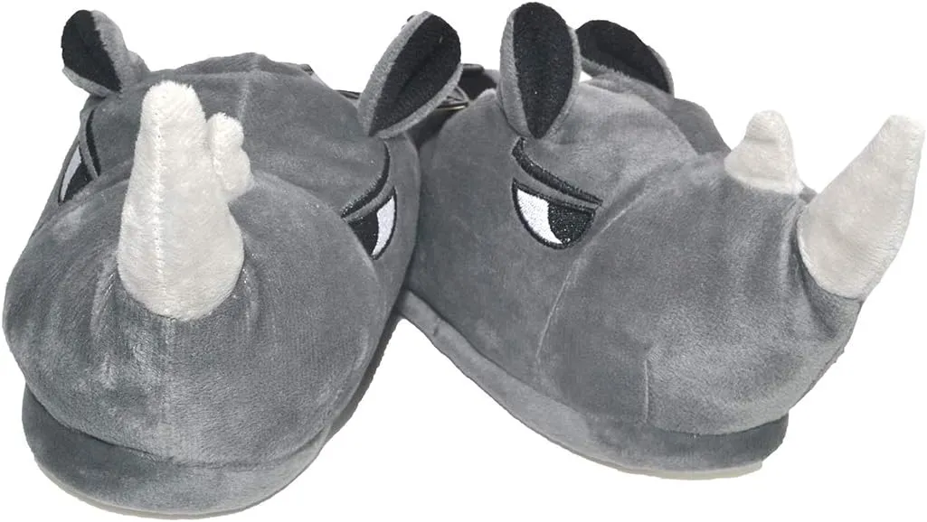 Stuffed Animal Rhinoceros Slippers | Cozy Children's Slippers | Rabbit Bunny Plush Home Sneaker | Fluffy Girls Boys Slippers