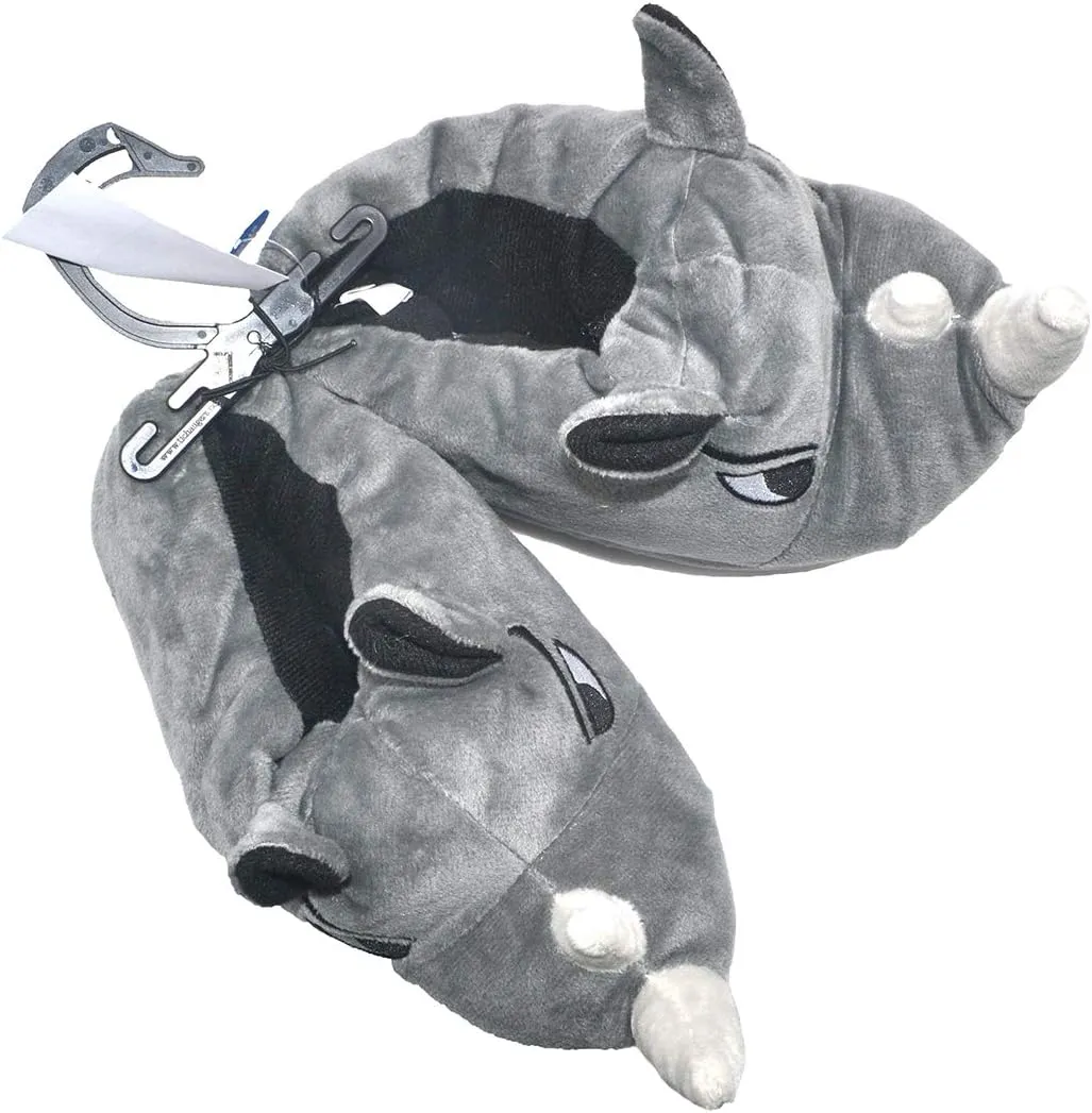 Stuffed Animal Rhinoceros Slippers | Cozy Children's Slippers | Rabbit Bunny Plush Home Sneaker | Fluffy Girls Boys Slippers