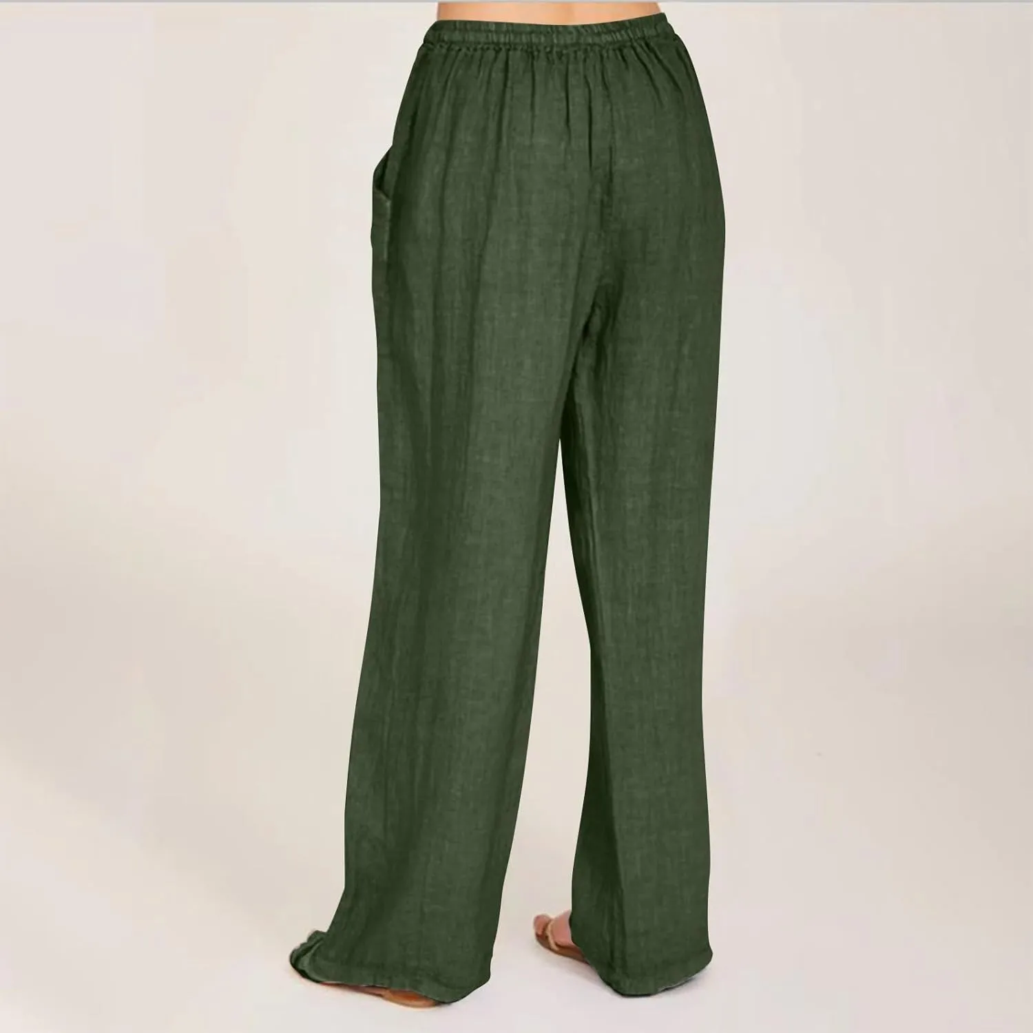 Summer Causal Pants for Women Trendy 2025 High Waisted Drawstring Lounge Trousers Flowy Boho Beach Pant Outfits
