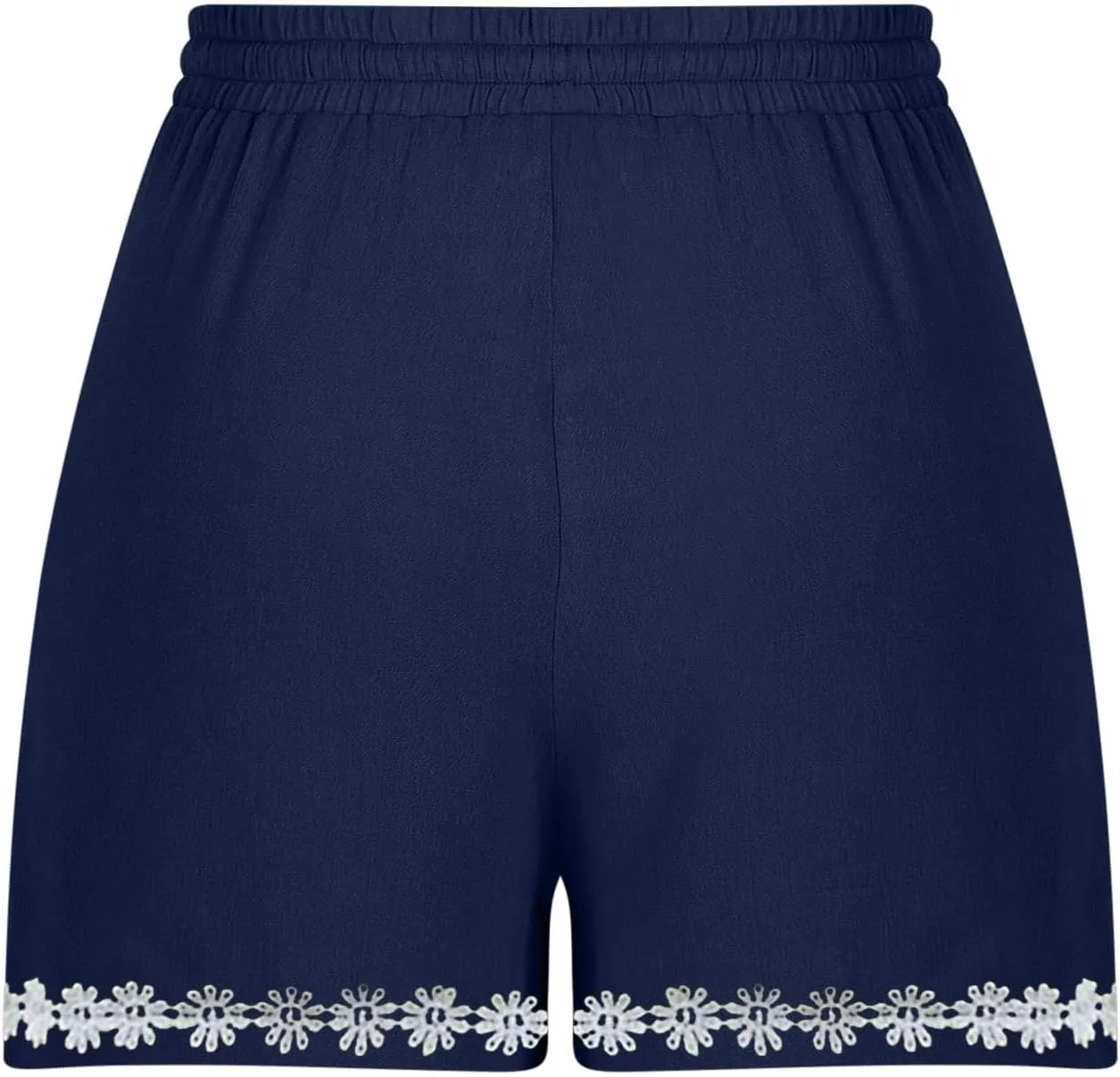 Summer Shorts for Women 2025 Trendy High Waisted Lace Embroidery Shorts Summer Drawstring Boho Beach Vacation Short