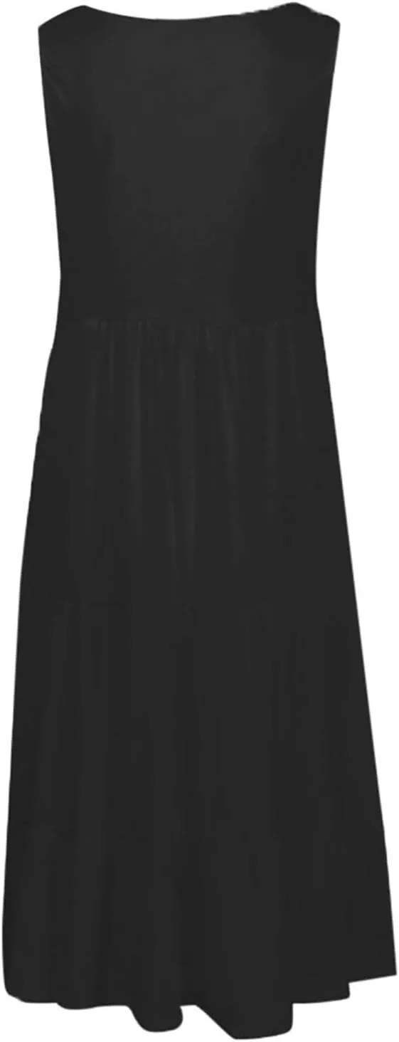 Sun Dresses for Women 2025 Trendy Summer Boho Sundress Beach Wear Casual Loose Vacation Tank Dress Holiday Outfits