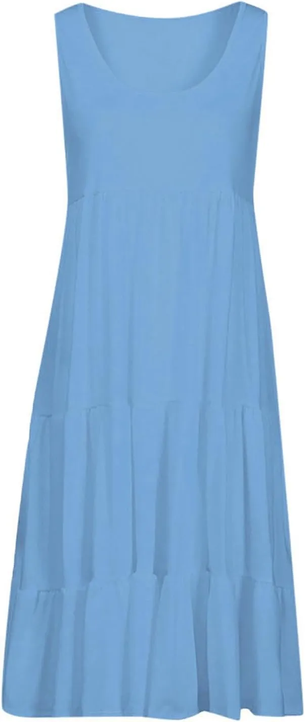 Sun Dresses for Women 2025 Trendy Summer Boho Sundress Beach Wear Casual Loose Vacation Tank Dress Holiday Outfits