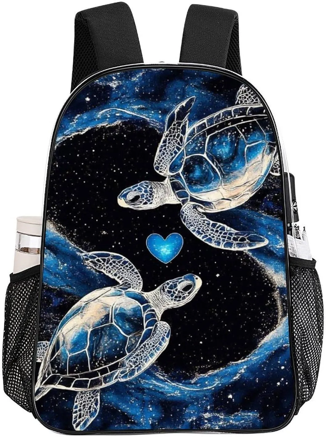 Supdreamc Men Women Transparent Trippy Space Sea Water Love Tortoise Turtle Art Casual Daypack Large Capacity Carry On Bag With Adjustable Shoulder Straps for Camping Work Running