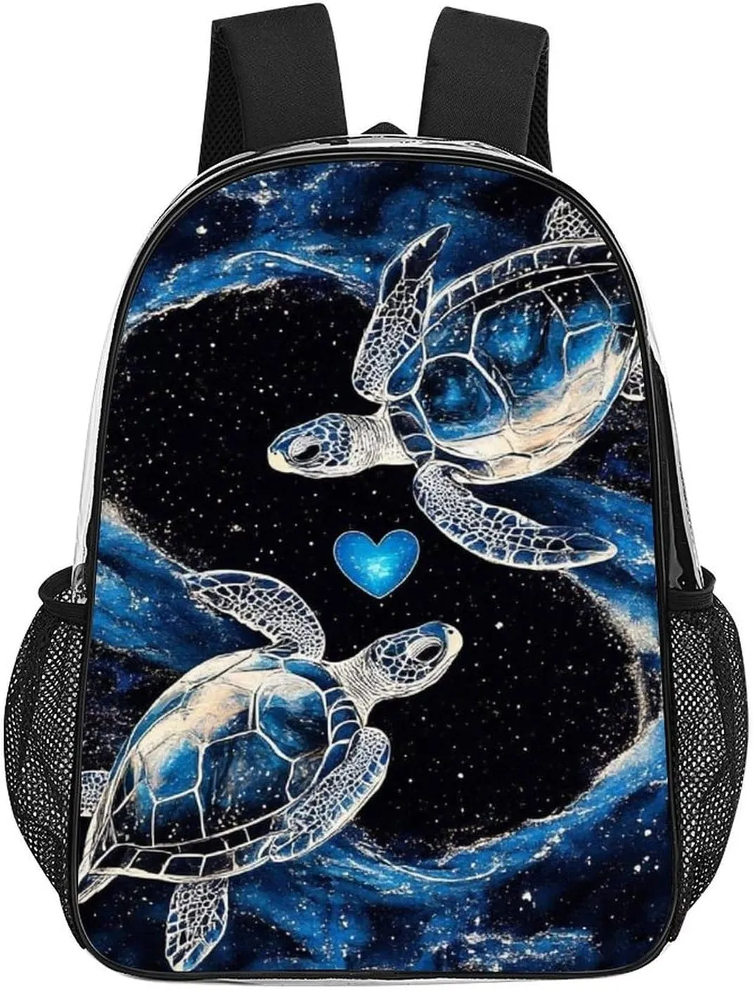 Supdreamc Men Women Transparent Trippy Space Sea Water Love Tortoise Turtle Art Casual Daypack Large Capacity Carry On Bag With Adjustable Shoulder Straps for Camping Work Running