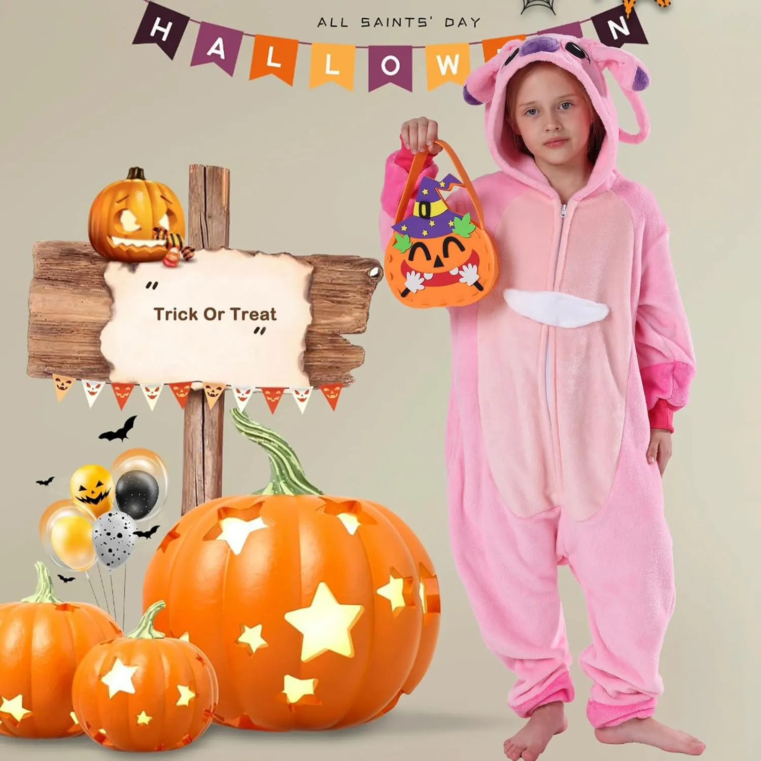 SWEETXIN Kids Unisex Onesie Pajamas Plush One Piece Halloween Costume Cosplay Sleepwear for Girls Boys