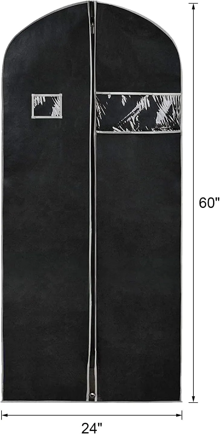 Syeeiex 60'' Dress Bags for Gowns, Set of 4 Dress Bag,Garment Bag for Hanging Clothes,Dress Garment Bag,Dustproof and Keep Closet Tidy, Perfect for Suit Evening Dresses Fur Coat Long Dress Gown