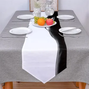 Table Runners Vintage, Living Room Table Runner White Black Cotton Linen High Heels Table Runner Dresser Decor 41x183cm(72"x16")
