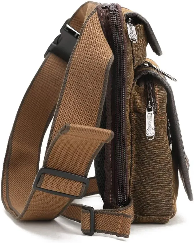 Tactical Thigh Drop Leg Bag for Men Fanny Pack Military Motorcycle Rider Multi-Pocket Waist Bags Mens Travel Hiking Climbing Cycling Outdoors (Brown)