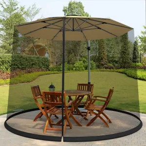 TANGKULA 9/10FT Patio Umbrella Screen, with Zipper Door and Polyester Mesh Netting, Height and Diameter Adjustable, Suitable for Outdoor Patio Camping Umbrella