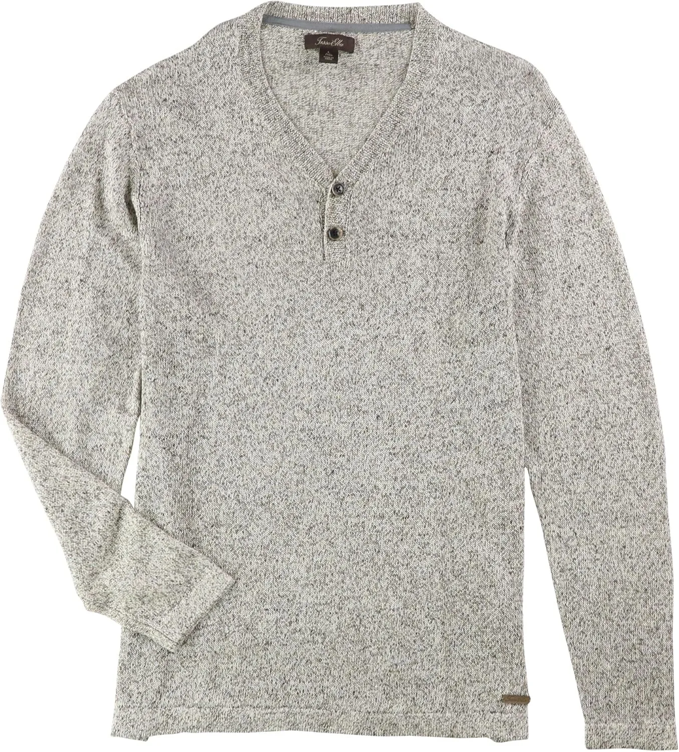 Tasso Elba Mens Marled Linen Pullover Sweater, Brown, X-Large