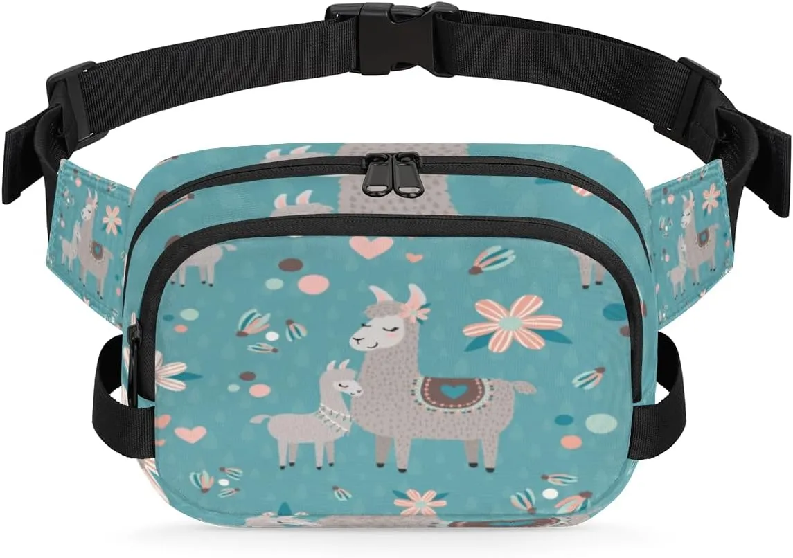 Tavisto Alpaca Family Durable Waterproof Fanny Pack with Double Zipper Closure - Organize Your Essentials with Ease - Lightweight and Comfortable for Men and Women