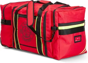 TFS Jumbo Firefighter Gear Bag, Wheeled, Red