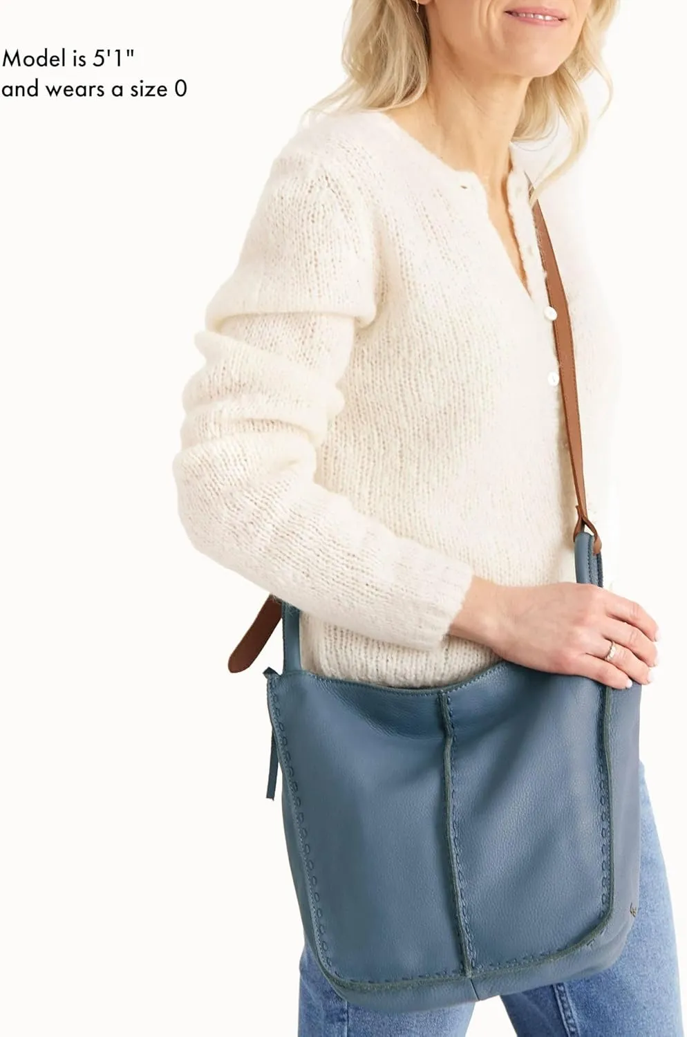 The Sak Los Feliz Crossbody Purse - Women's Leather Handbag For Everyday & Travel - Cross Body With Adjustable Shoulder Strap