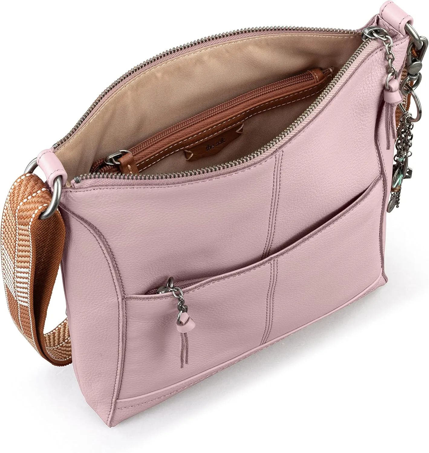 The Sak Lucia Crossbody Bag in Leather, Convertible Purse with Adjustable Strap