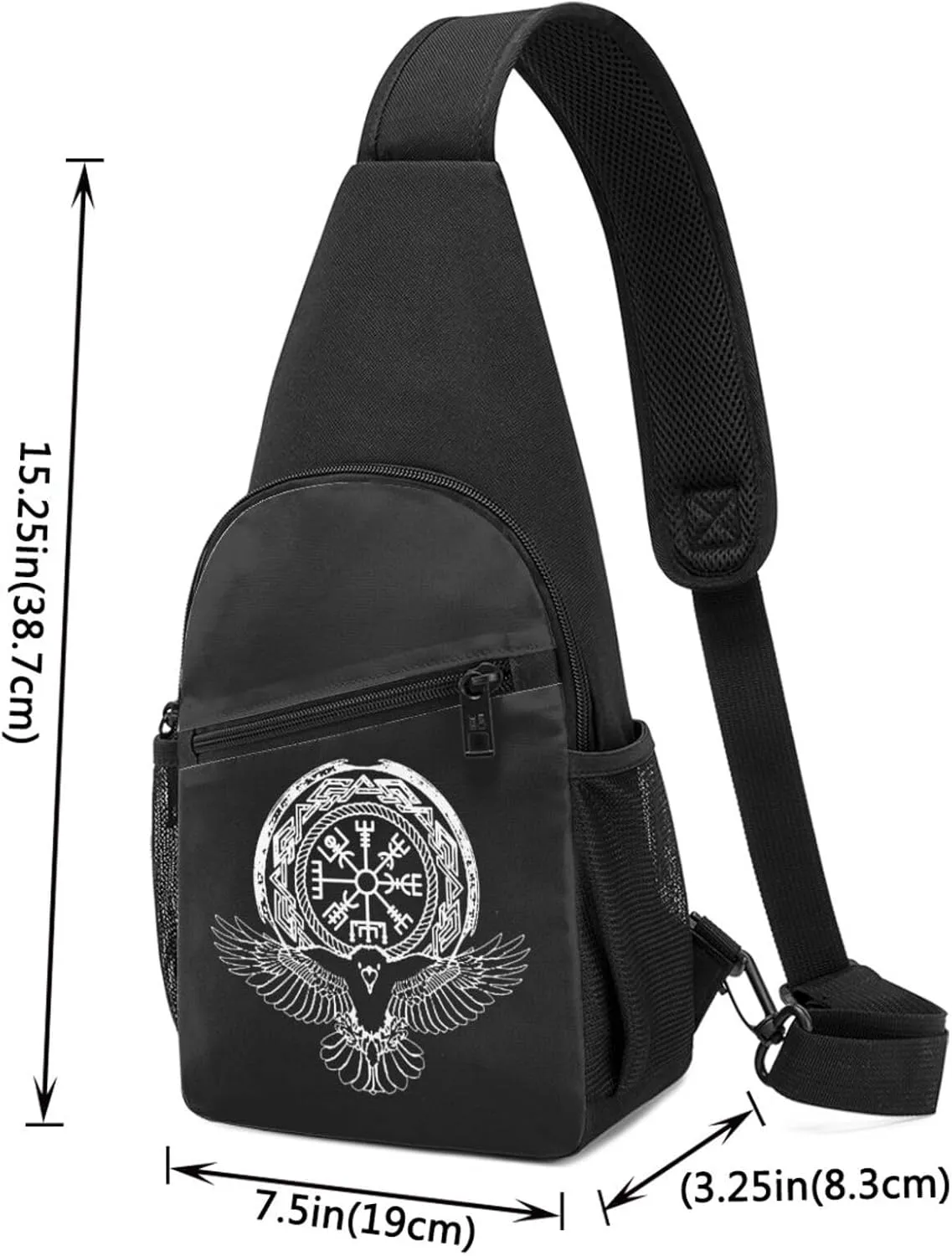 The Spear Norse Raven Symbol Adjustable Fanny Pack Waist Bag For Travel Sports