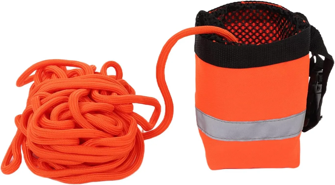 Throw Rope Bag, Life Saving Reflective Rope, Water Floating Rope,Floating Rope Bag for Water Sports, Water Rescuing, 15M/49.2Ft, Breathable Oxford Cloth