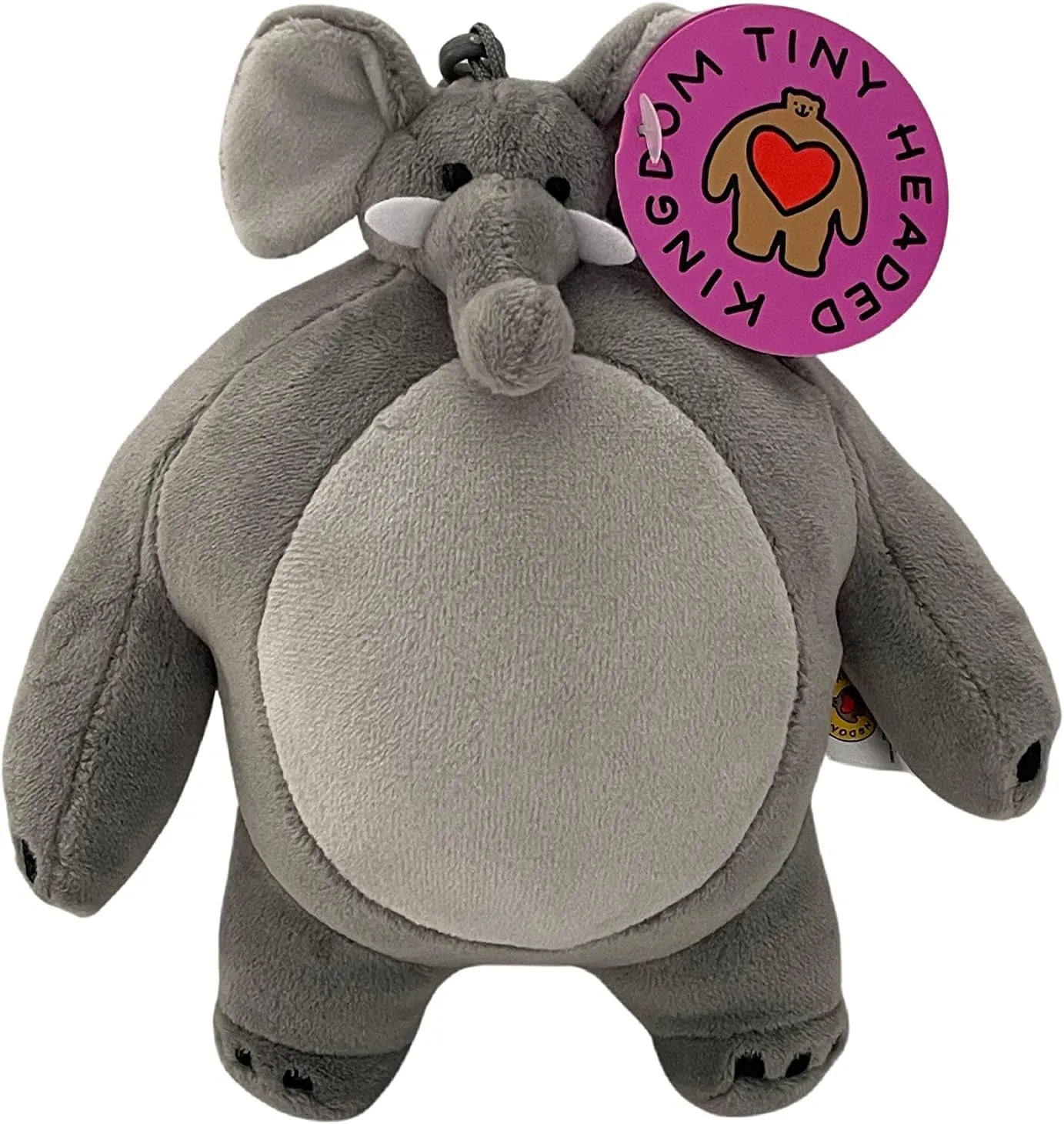 TINY HEADED KINGDOM Stuffed Animal, Elephant Plush Toy for Girls and Boys, Adorable Bear Stuffed Animals, Big Plushies Small Head, Shrunken Head Bear, Bear Stuffed Animal with Small Head, 7 in