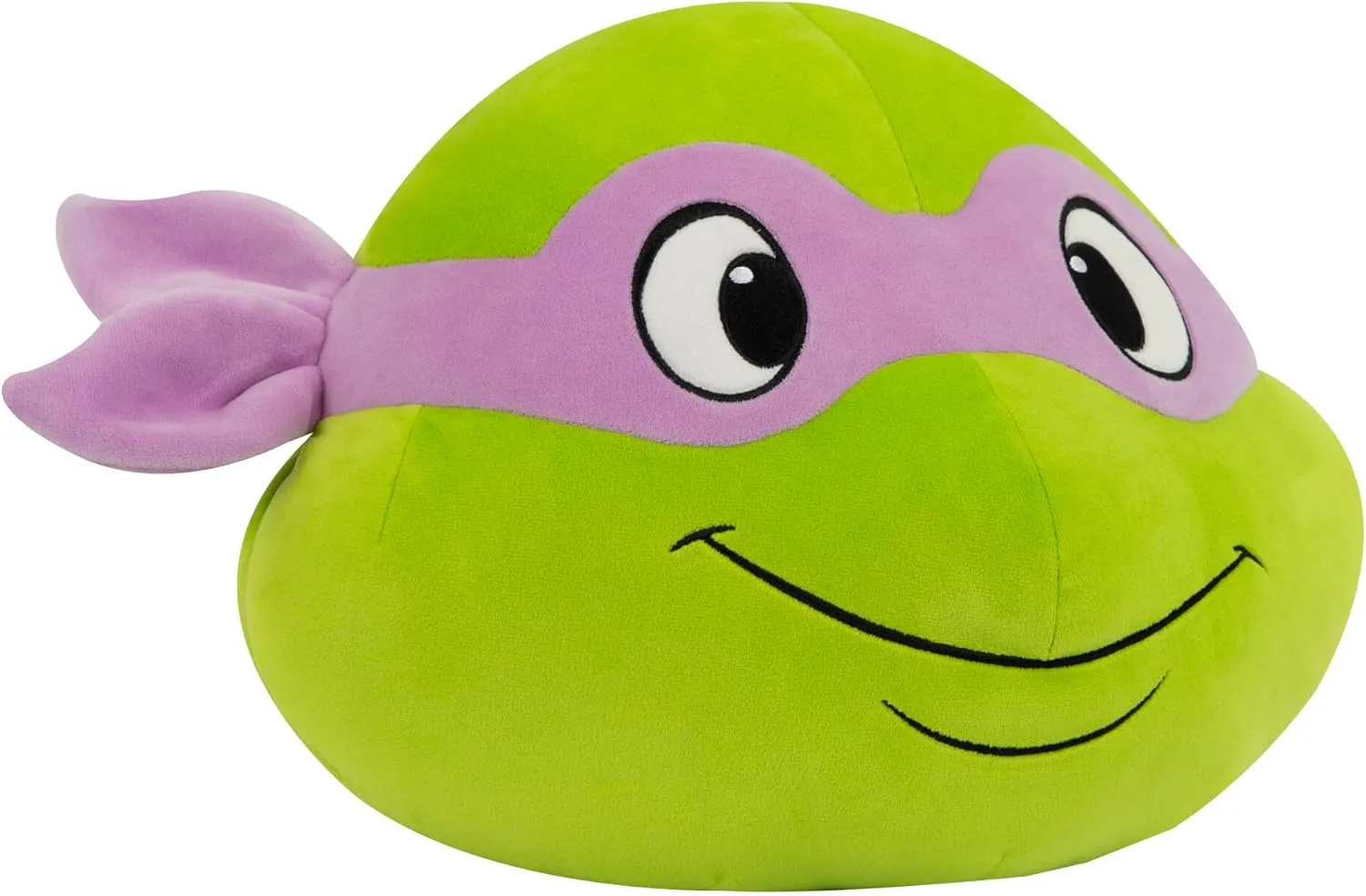 TOMY Club Mocchi Mocchi- Teenage Mutant Ninja Turtles Plush - Donatello Head Plushie - Squishy TMNT Toys - Plush Collectible TMNT Figures - Soft Plush Toys and TMNT Room Decor - 15 Inch