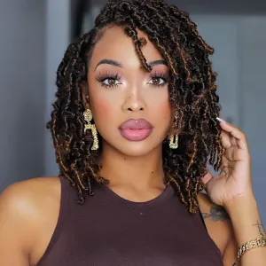 TOYOTRESS Butterfly Locs Crochet Hair - 12 inch 8 Pcs Pre-twisted Distressed Crochet Braids Pre-looped Synthetic Braiding Hair Extensions (12 Inch,T30)