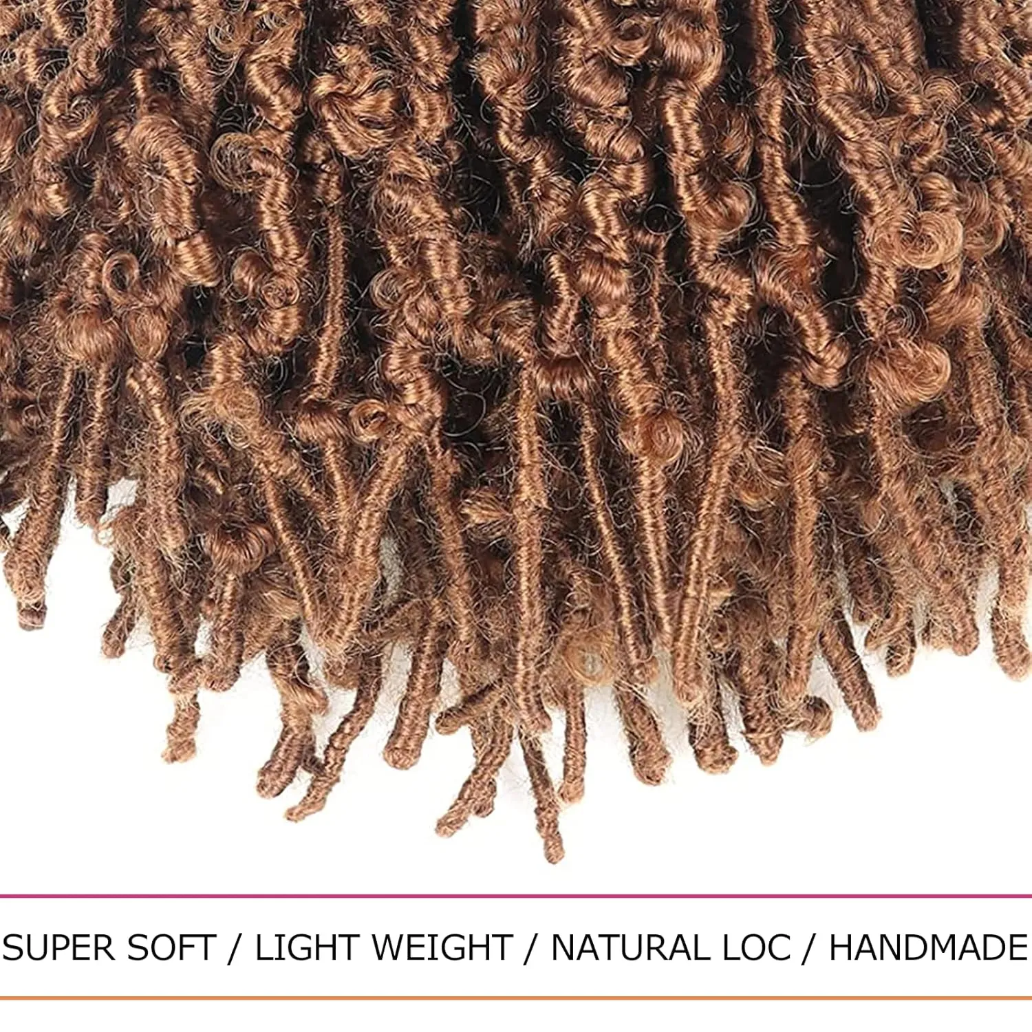 ToyoTress Butterfly Locs Crochet Hair - 8 inch 8 Pcs Brown Faux Locs Pre-twisted Distressed Crochet Braids Pre-looped Synthetic Braiding Hair Extensions (8 Inch, #30-8P)