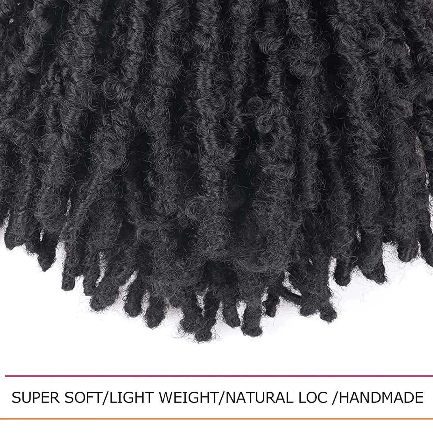 ToyoTress Butterfly Locs Crochet Hair - 8 inch 8 Pcs Jet Black Faux Locs Pre-twisted Distressed Crochet Braids Pre-looped Synthetic Braiding Hair Extensions (8 Inch, #1-8P)
