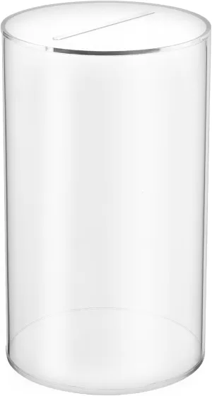 Transparent Acrylic Piggy Bank Cylindrical Money Savings Box for Home Office for Cash Coins for Friends Family