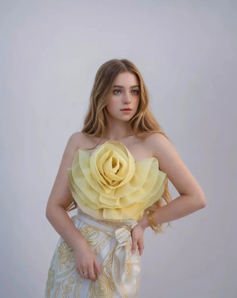 Transparent mesh Flower Shirt Tops