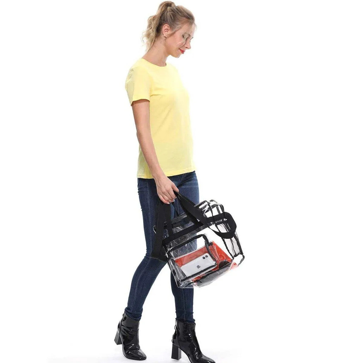 Transparent PVC Storage Bag Portable Handbag for Travel Organizing Essentials