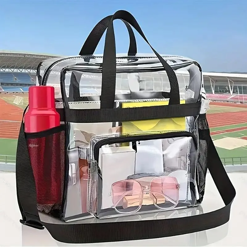 Transparent PVC Storage Bag Portable Handbag for Travel Organizing Essentials