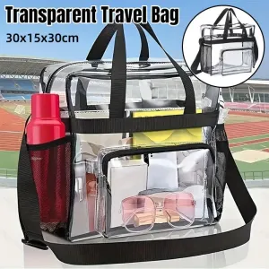 Transparent PVC Storage Bag Portable Handbag for Travel Organizing Essentials
