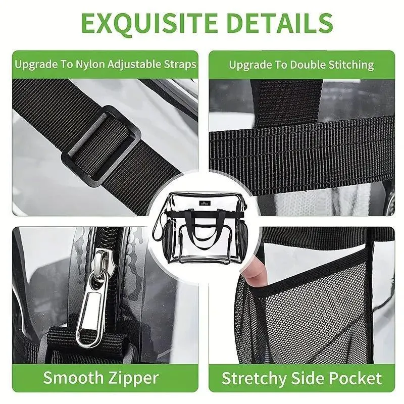 Transparent PVC Storage Bag Portable Handbag for Travel Organizing Essentials