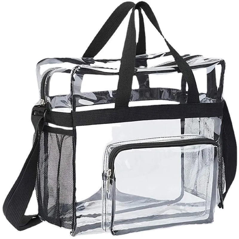 Transparent PVC Storage Bag Portable Handbag for Travel Organizing Essentials