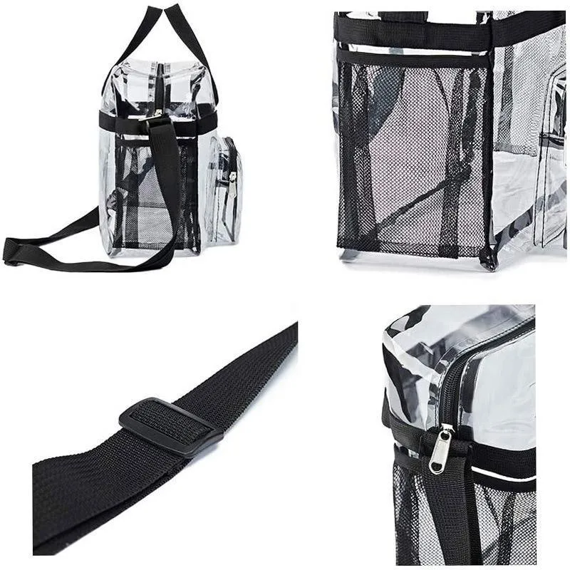 Transparent PVC Storage Bag Portable Handbag for Travel Organizing Essentials