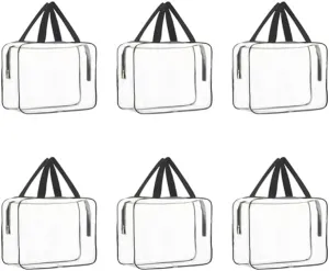 Transparent Storage Bag for Saree Covers Saree covers for clothes with Zip, Sari Cover bags for saree storage bags for wardrobe, Storage Organizer for Wardrobe (Pack Of 6)