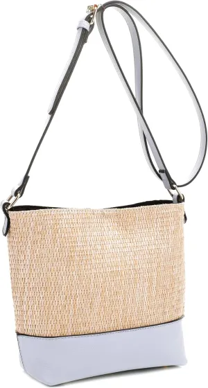 Trendeology Emilia Womens Girls Straw Bucket Soulder Bag Crossbody Purse Handbag