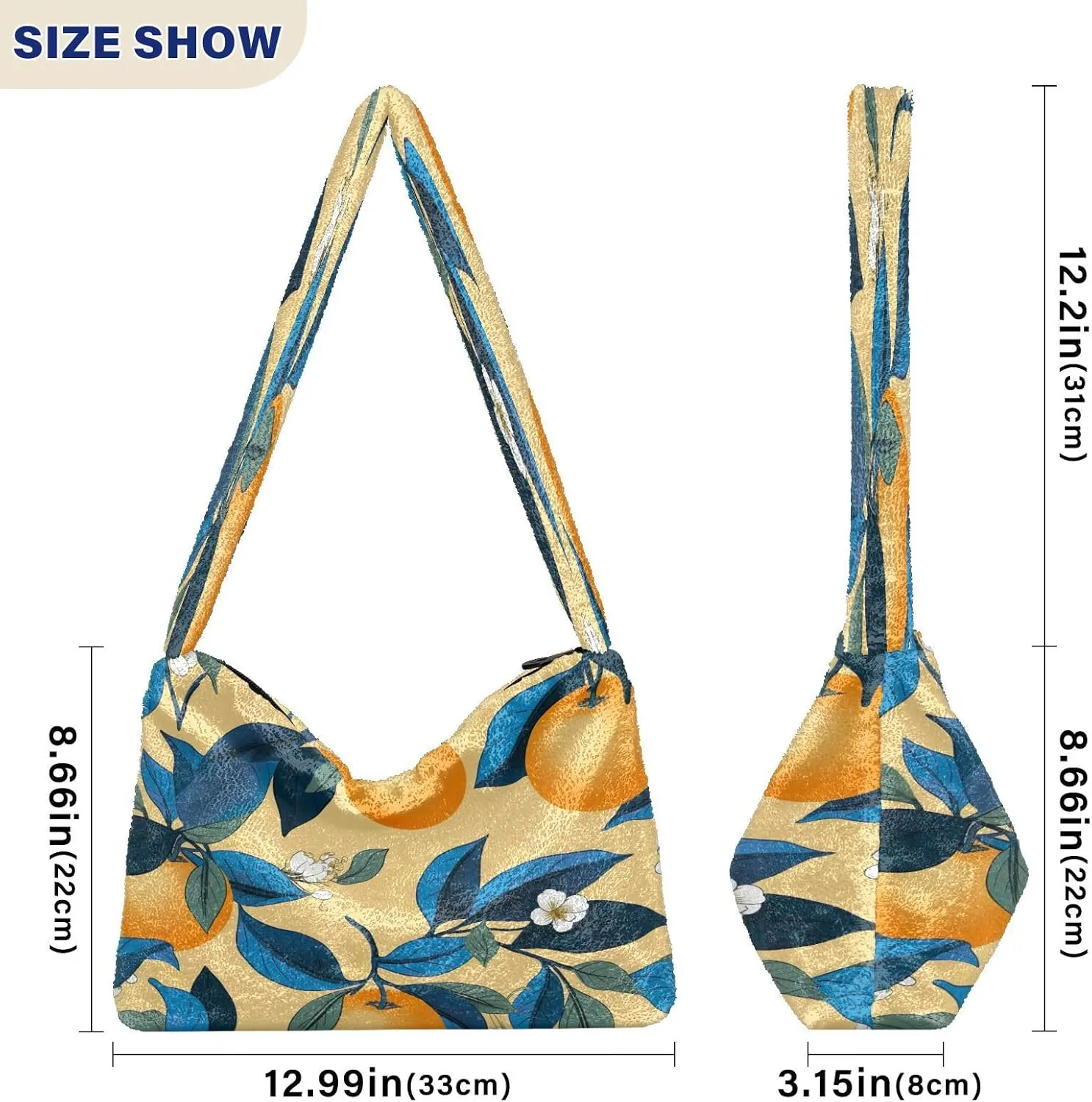 Tropical Leaves on White Women's Shoulder Bag, Long Shoulder Bag, Hand Bag for Ladies