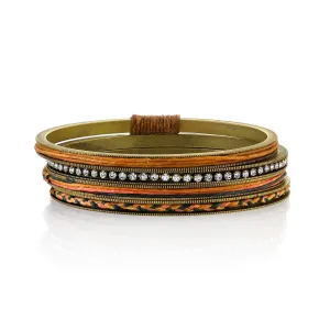 T.R.U. Waxed Linen & Rhinestone Bangle