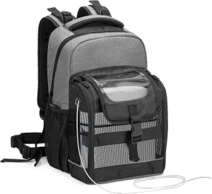 Trunab Portable Oxygen Concentrator Carrying Backpack, POC Bag with Transparent Cover & Multiful Pockets Compatible with Inogen one, Caire Freestyle Comfort, Oxygo, Philips SimplyGo Mini