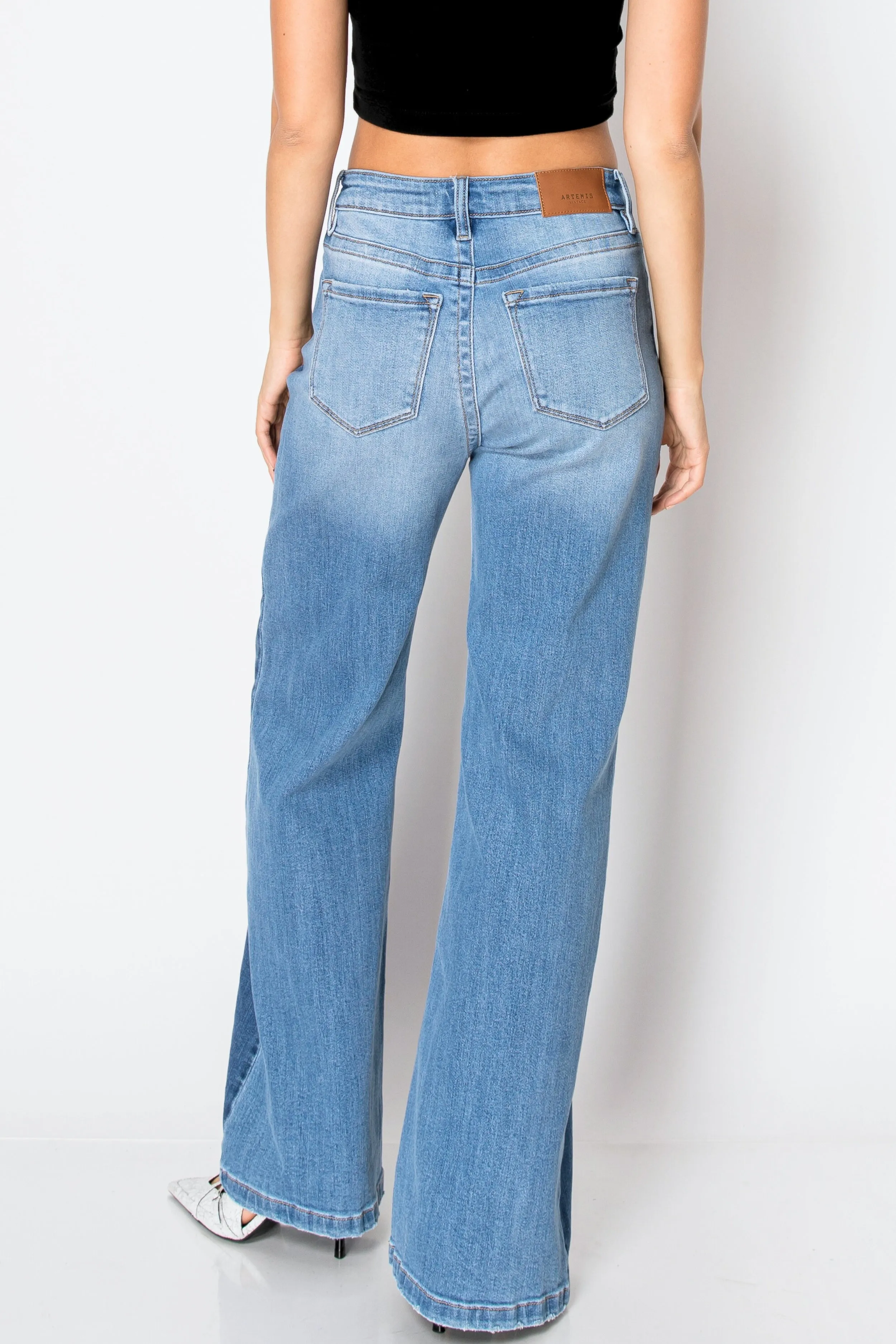 TUMMY CONTROL 90'S VINTAGE HIGH RISE STRETCH WIDE JEANS