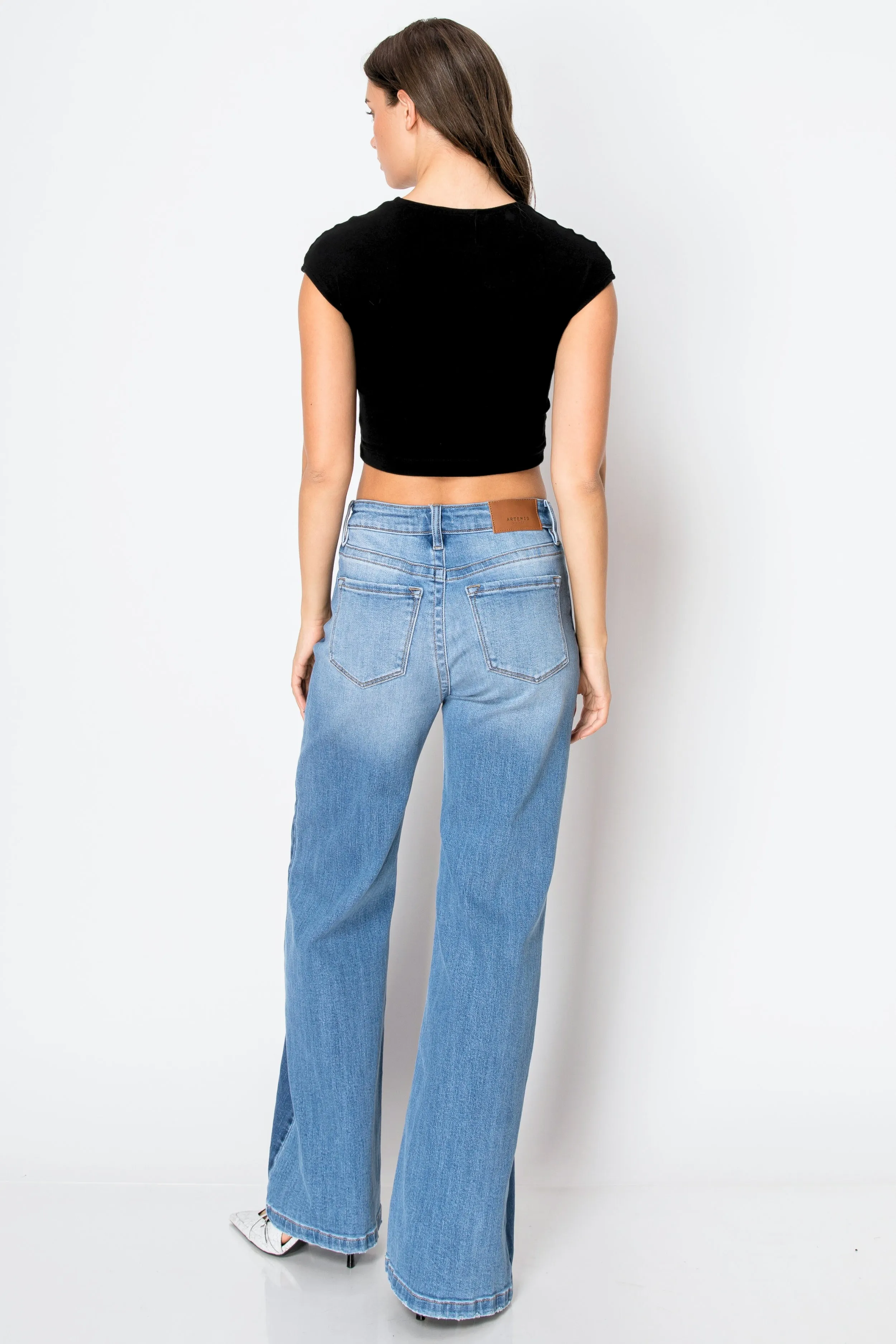 TUMMY CONTROL 90'S VINTAGE HIGH RISE STRETCH WIDE JEANS