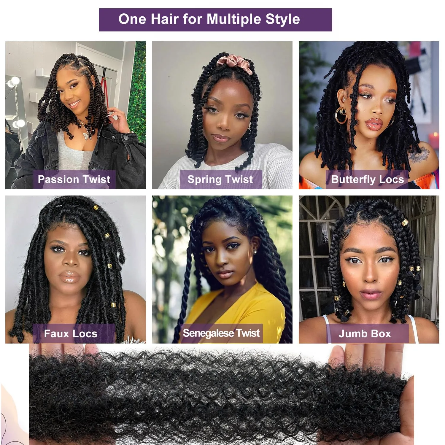 Twisted Up Springy Afro Twist 8 Packs Afro Twist Hair 8 Inch Marley Hair 1B/30/27 Kinky Curly Braiding Hair for Butterfly Locs Ombre Blonde Cuban Twist Hair Synthetic Spring Twist Hair Extensions