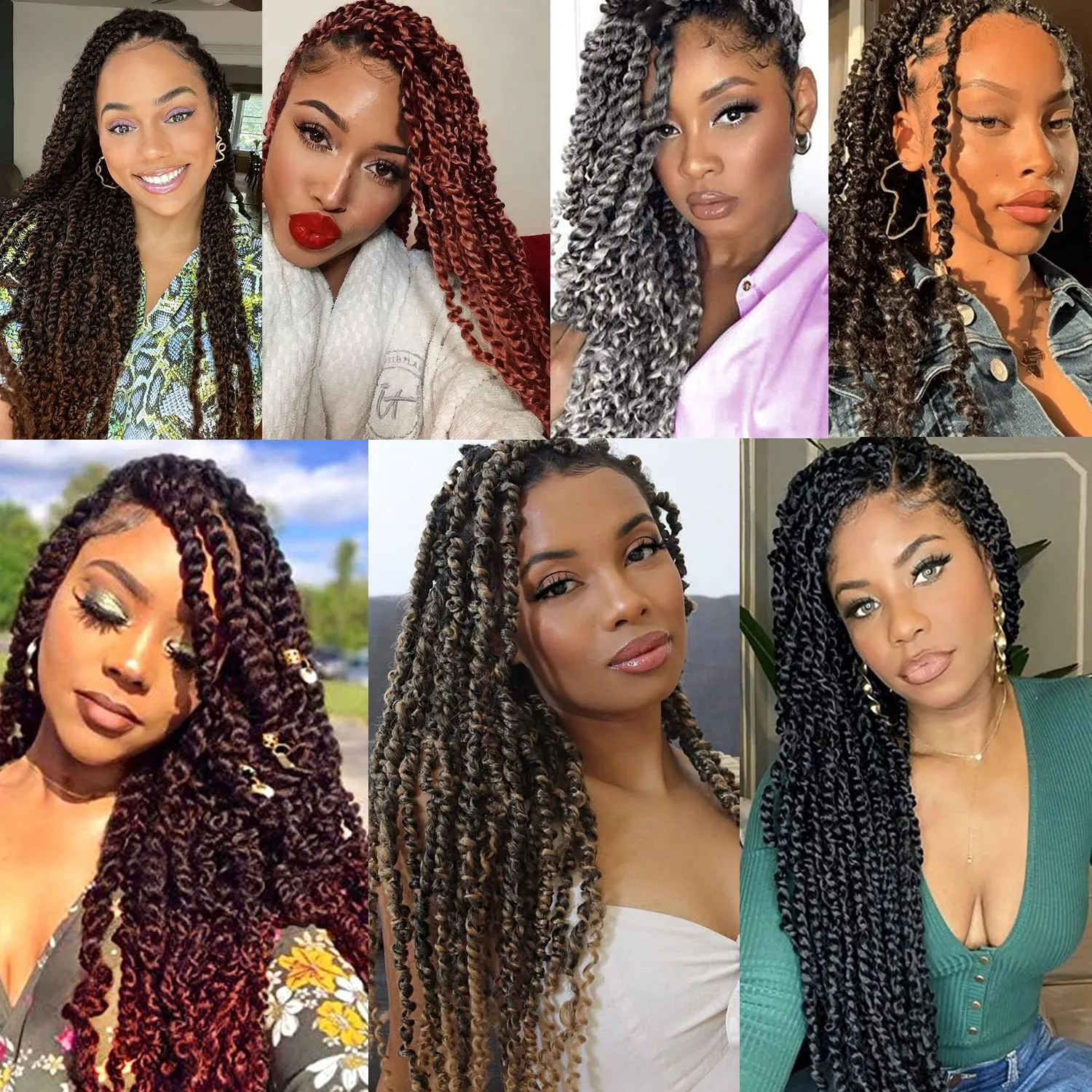 Ubeleco 18 Inch Passion Twist Hair, Water Wave Crochet Hair Darker Brown Passion Twist Crochet Hair for Women 6 Packs Long Bohemian Synthetic Curly Braiding Hair Extensions(6pcs,#30)