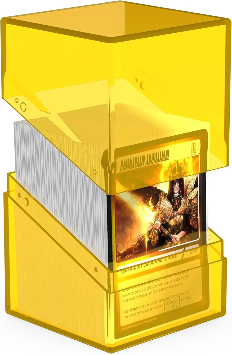 Ultimate Guard Boulder 100  Clear, Deck Case for 100 Double-Sleeved TCG Cards, Amber, Secure & Durable Storage for Trading Card Games, Transparent