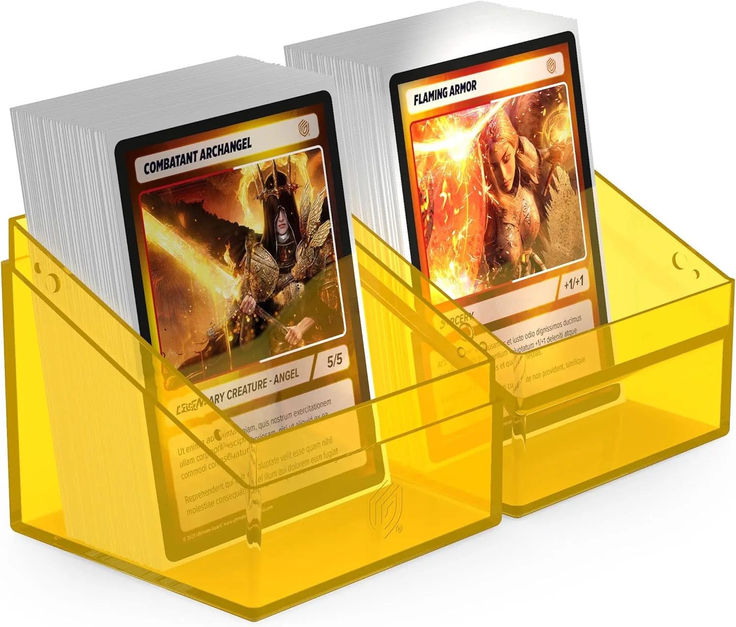 Ultimate Guard Boulder 100  Clear, Deck Case for 100 Double-Sleeved TCG Cards, Amber, Secure & Durable Storage for Trading Card Games, Transparent