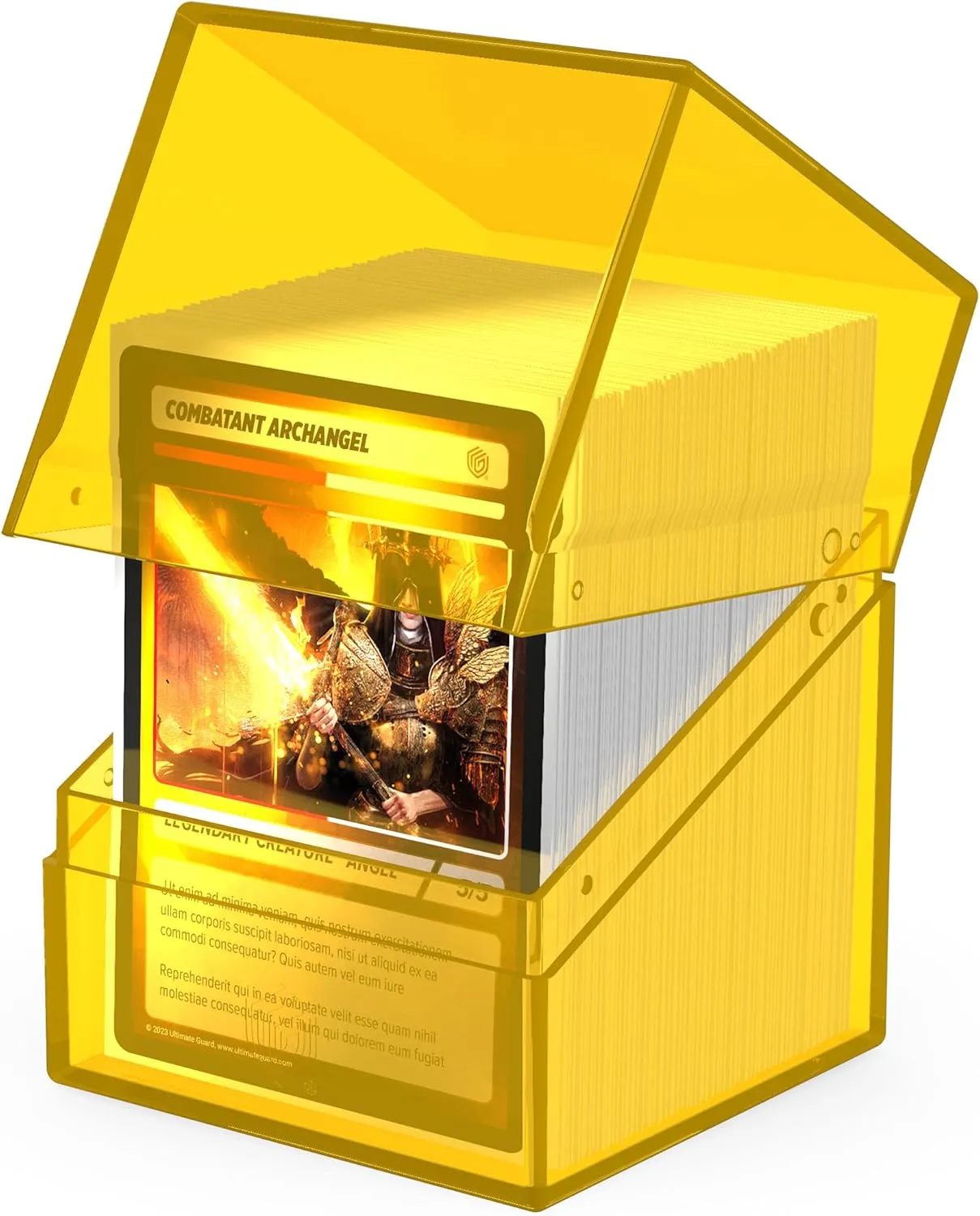 Ultimate Guard Boulder 100  Clear, Deck Case for 100 Double-Sleeved TCG Cards, Amber, Secure & Durable Storage for Trading Card Games, Transparent