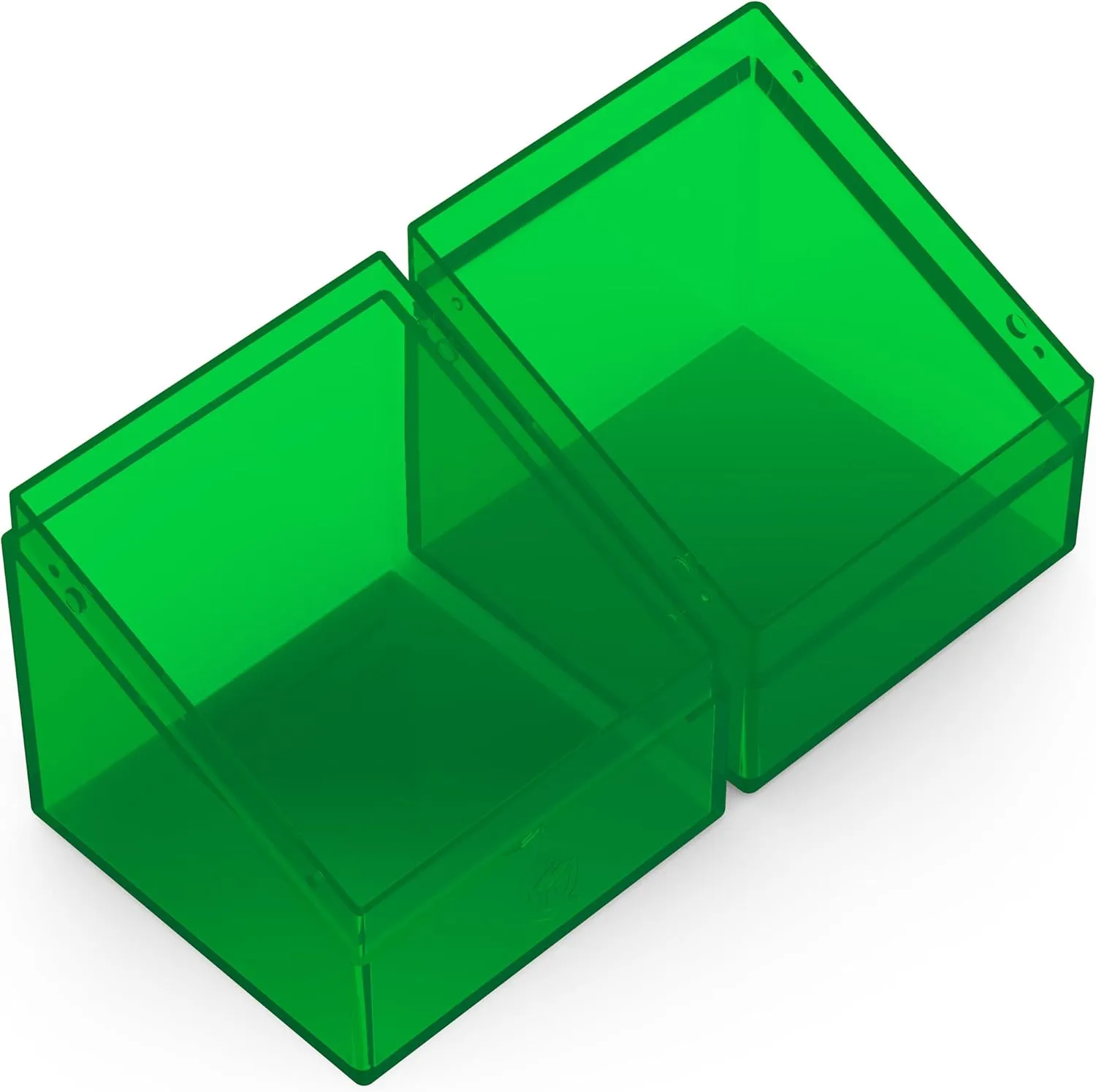 Ultimate Guard Boulder 100  Clear, Deck Case for 100 Double-Sleeved TCG Cards, Emerald, Secure & Durable Storage for Trading Card Games, Transparent